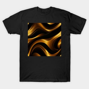 Golden Harmony: Abstract Stripes in Luxe Gold T-Shirt